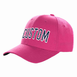 Casquette de baseball de sport incurvée personnalisée Rose rouge marine-blanc pour hommes/femmes/jeunes