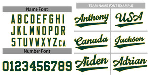 Custom White Green-Gold Classic Style Authentic Baseball Jersey