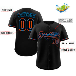 Custom Black Navy-Orange Classic Style Authentic Baseball Jersey