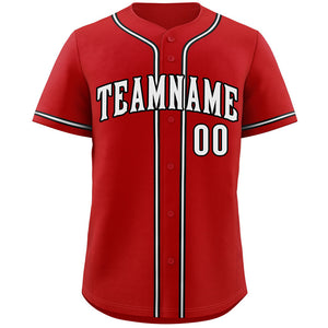 Custom Red White-Black Classic Style Authentic Baseball Jersey