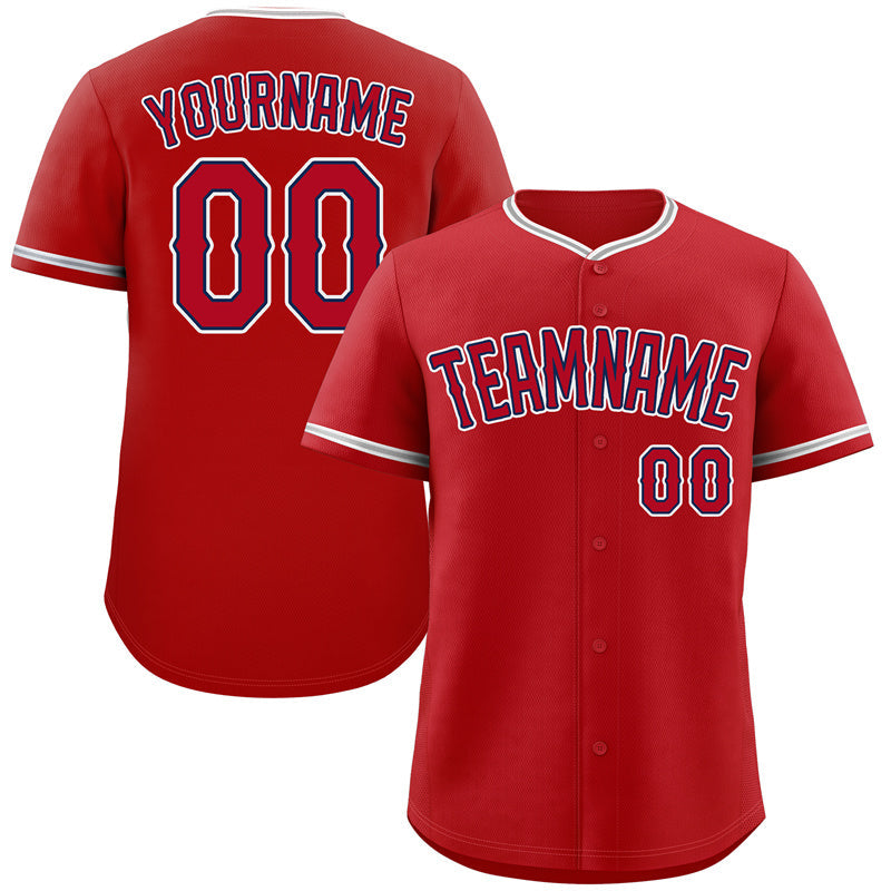 Custom Red Red-White Classic Style Authentic Baseball Jersey