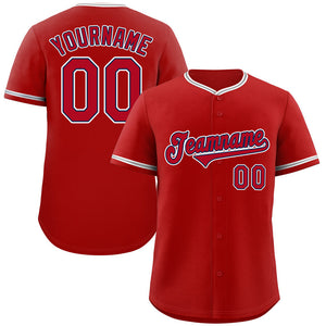 Custom Red Red-White Classic Style Authentic Baseball Jersey