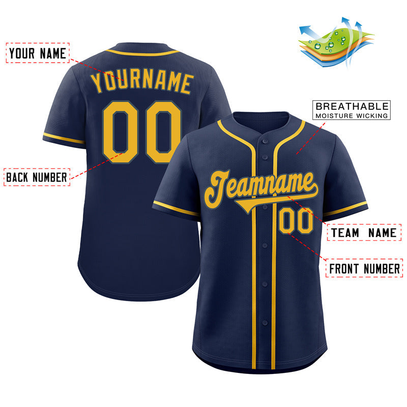 Custom Powder Blue Yellow-White Authentic Baseball Jersey