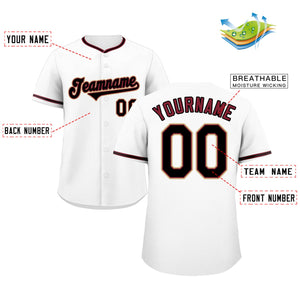 Custom White Crimson-Cream Classic Style Authentic Baseball Jersey