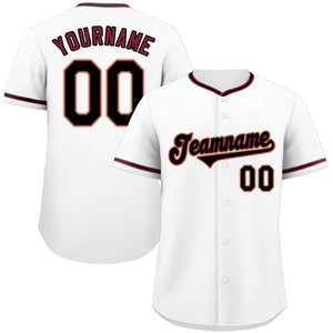 Custom White Crimson-Cream Classic Style Authentic Baseball Jersey