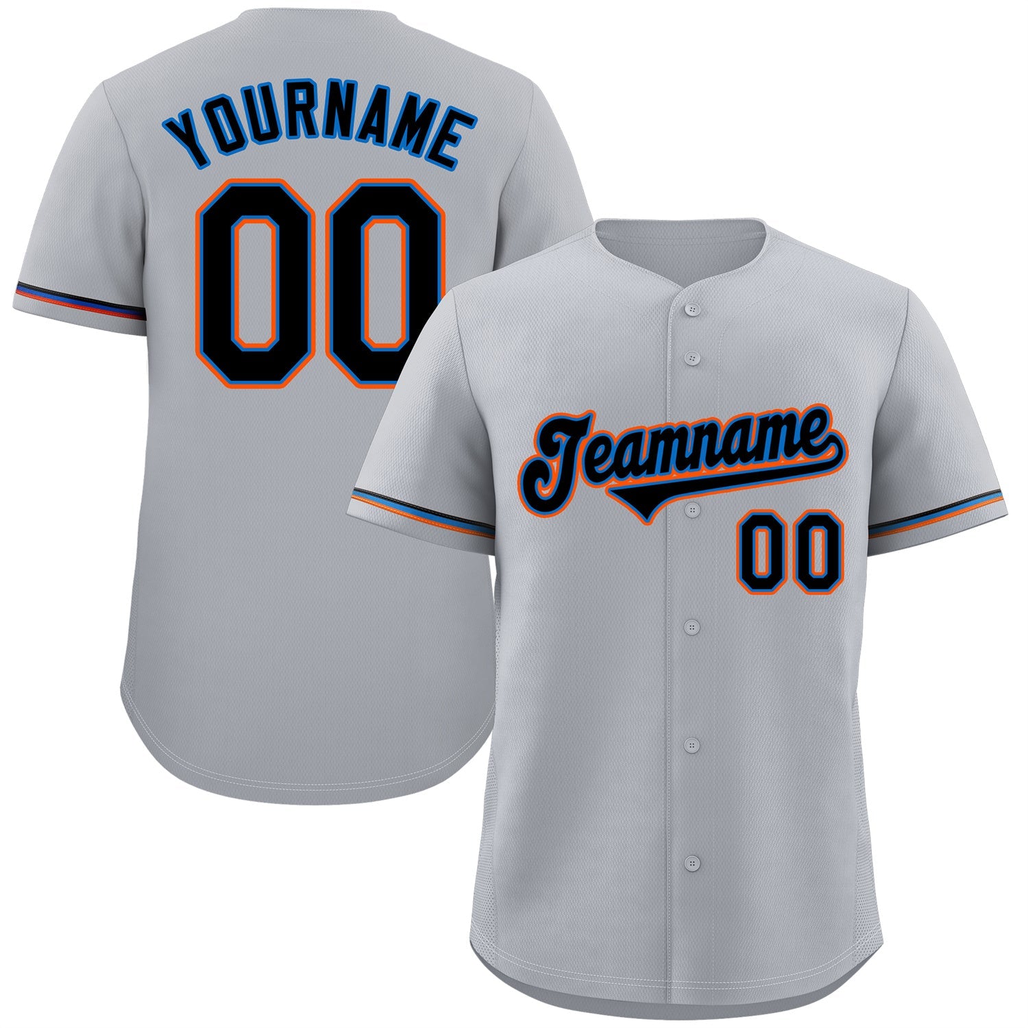 Maillot de baseball authentique de style classique gris marine-orange personnalisé