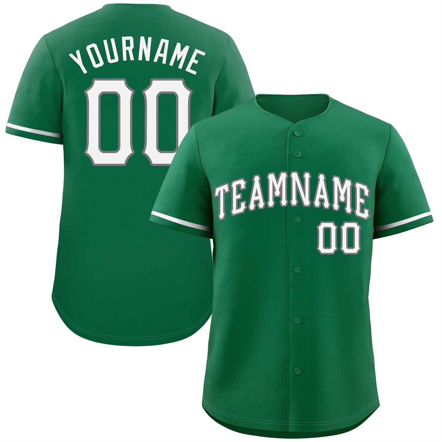 Maillot de baseball authentique de style classique vert blanc-gris personnalisé