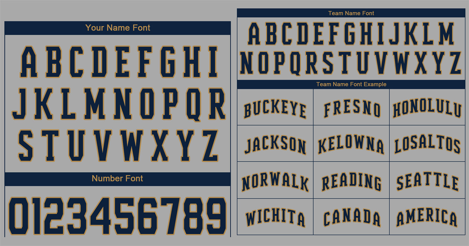 Custom Gray Navy-Old Gold Classic Style Authentic Baseball Jersey