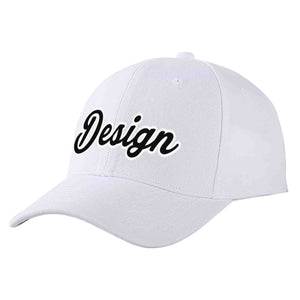 Custom White Black-White Curved Eaves Sport Design Baseball Cap