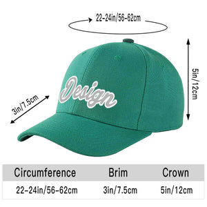 Custom Light Green Gray-White Curved Eaves Sport Design Baseball Cap