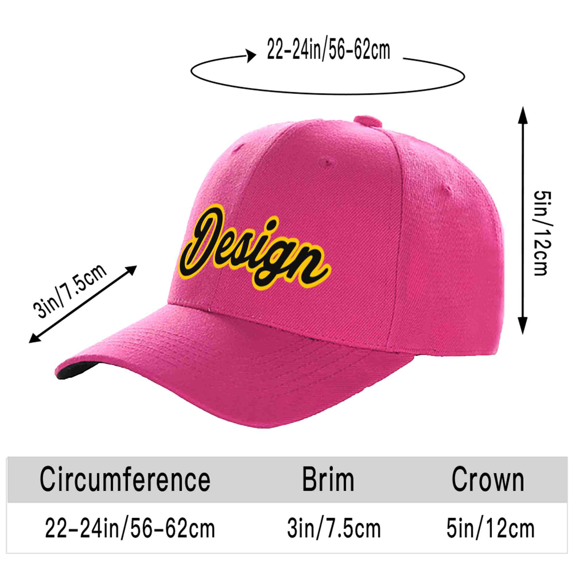 Custom Rose Red Black-Gold Curved Eaves Sport Design Baseball Cap