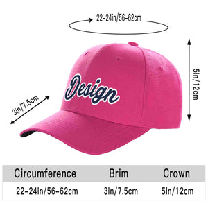 Casquette de baseball incurvée personnalisée Rose rouge marine-blanc avec avant-toit