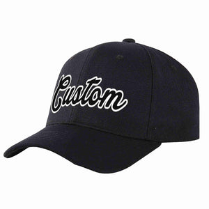 Custom Black White Curved Eaves Sport Baseball Cap Design for Men/Women/Youth