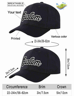 Custom Black White Curved Eaves Sport Baseball Cap Design for Men/Women/Youth