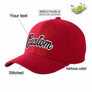 Custom Red Black-White Curved Eaves Sport Baseball Cap Design for Men/Women/Youth