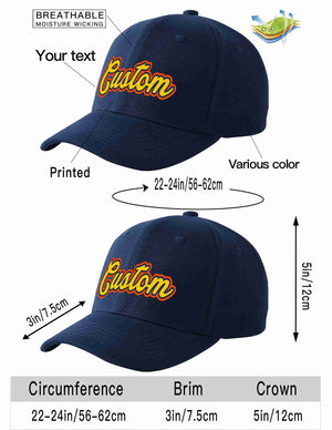 Custom Navy Gold-Navy Curved Eaves Sport Baseball Cap Design for Men/Women/Youth