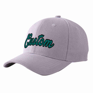 Conception personnalisée de casquette de baseball de sport incurvée gris aqua-noir pour hommes/femmes/jeunes