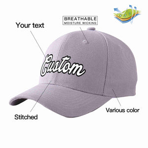 Custom Gray White-Black Curved Eaves Sport Baseball Cap Design for Men/Women/Youth