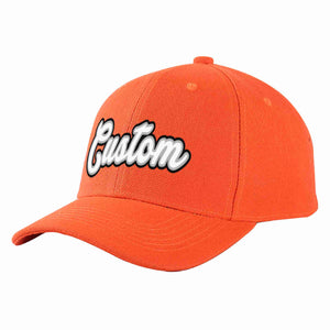 Custom Tangerine White-Gray Curved Eaves Sport Baseball Cap Design for Men/Women/Youth