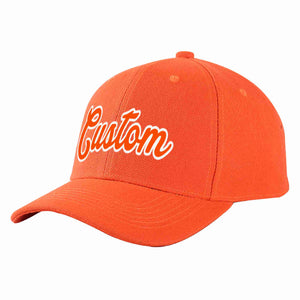 Custom Tangerine Orange-White Curved Eaves Sport Baseball Cap Design for Men/Women/Youth