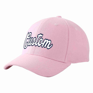 Conception personnalisée de casquette de baseball de sport incurvée rose blanc-marine pour hommes/femmes/jeunes