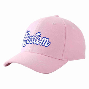 Conception personnalisée de casquette de baseball de sport incurvée Eaves rose blanc-royal pour hommes/femmes/jeunes