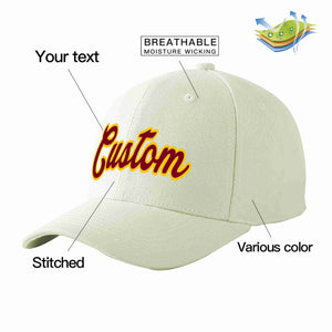 Casquette de baseball de sport incurvée crème cramoisi-or personnalisée pour hommes/femmes/jeunes