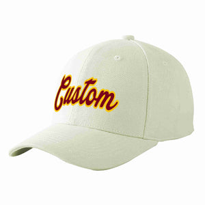 Casquette de baseball de sport incurvée crème cramoisi-or personnalisée pour hommes/femmes/jeunes