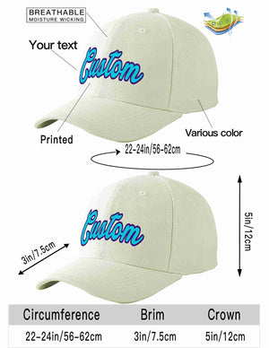 Custom Cream Light Blue-Purple Curved Eaves Sport Baseball Cap Design for Men/Women/Youth