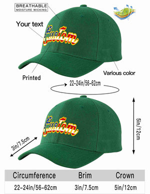 Custom Green Vintage USA Flag-Gold Curved Eaves Sport Baseball Cap Design for Men/Women/Youth