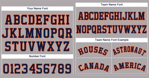 Custom Gray Navy-Orange Bull Classic Style Authentic Baseball Jersey