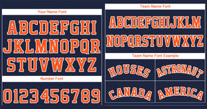 Custom Navy Orange-White Classic Style Authentic Baseball Jersey