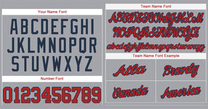 Custom Gray Red-Navy Classic Style Authentic Baseball Jersey