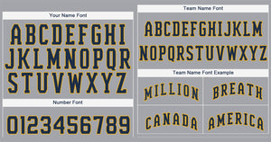 Custom Gray Navy-Gold Classic Style Authentic Baseball Jersey