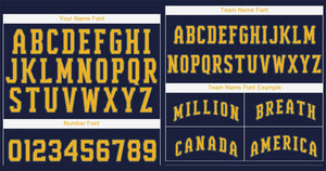 Custom Navy Yellow Classic Style Authentic Baseball Jersey