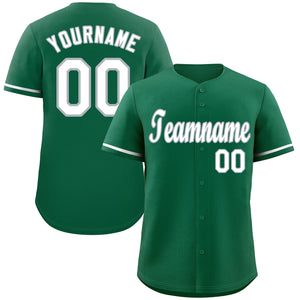 Maillot de baseball authentique de style classique vert blanc-gris personnalisé