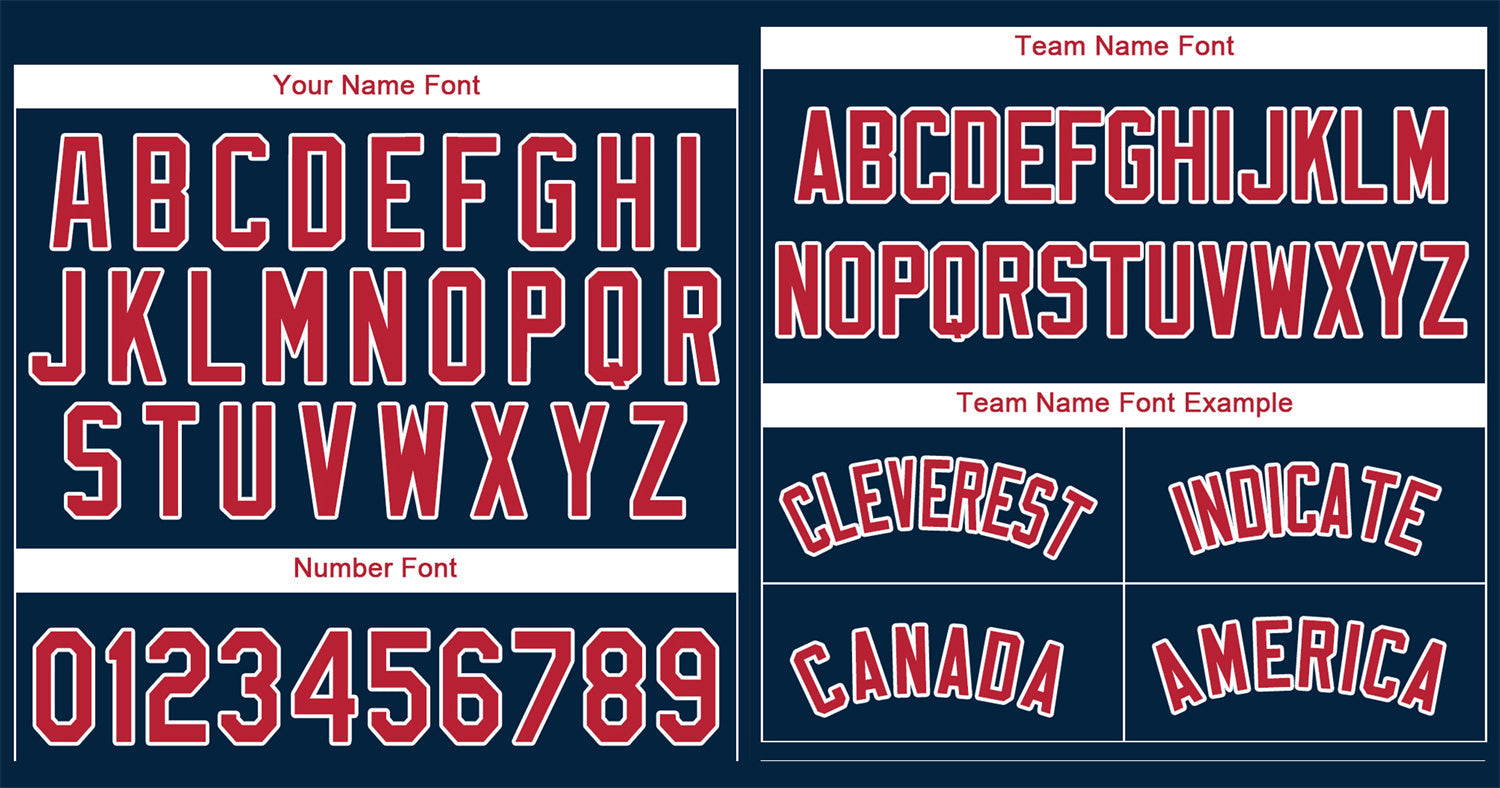 Custom Navy Red-White Classic Style Authentic Baseball Jersey