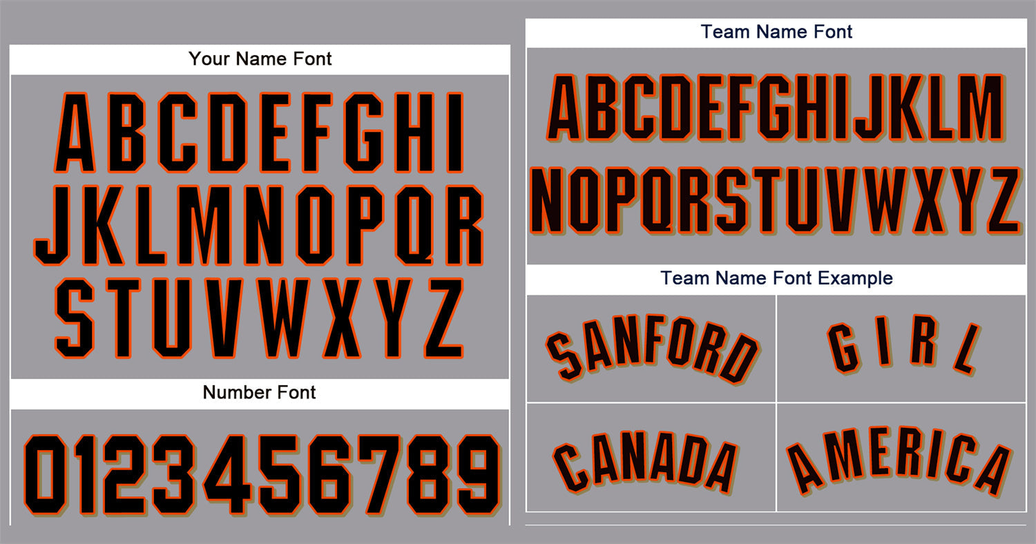 Custom Gray Black-Orange Classic Style Authentic Baseball Jersey