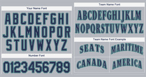 Custom Gray Navy-Aqua Classic Style Authentic Baseball Jersey