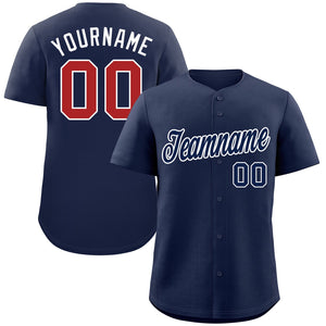 Custom Navy Navy-White Classic Style Authentic Baseball Jersey