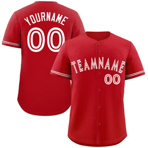 Maillot de baseball authentique de style classique Red White Bull personnalisé