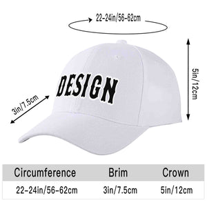 Custom White Black-White Curved Eaves Sport Design Baseball Cap