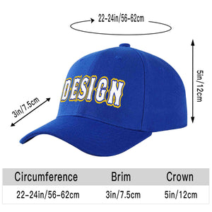 Custom Royal White-Royal Curved Eaves Sport Design Baseball Cap