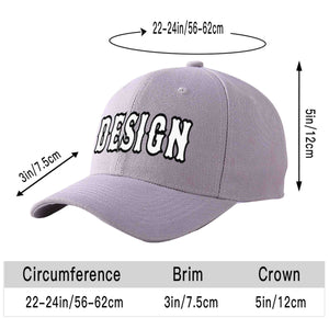 Custom Gray White-Black Curved Eaves Sport Design Baseball Cap