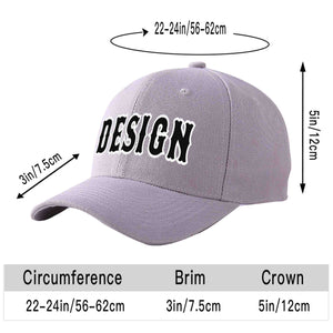 Casquette de baseball personnalisée gris noir-blanc courbé Eaves Sport Design