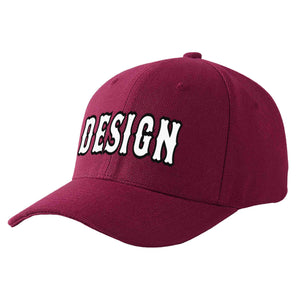 Casquette de baseball de conception de sport d'avant-toit incurvé blanc-noir de vin rouge personnalisé