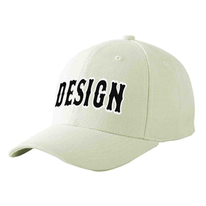 Casquette de baseball de conception de sport incurvée noir-blanc crème personnalisée