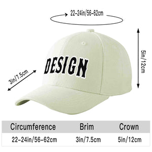 Casquette de baseball de conception de sport incurvée noir-blanc crème personnalisée