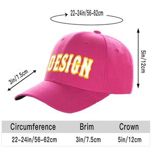 Casquette de baseball incurvée personnalisée Rose rouge blanc-or avec avant-toit