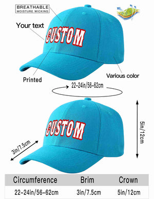 Conception personnalisée de casquette de baseball de sport incurvée blanc-rouge Aqua pour hommes/femmes/jeunes